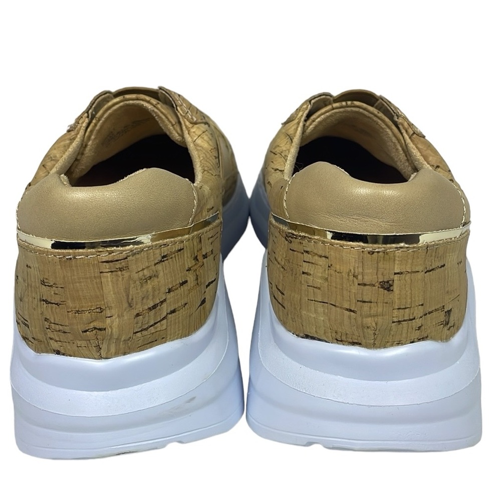New Donald J. Pliner KARLI Cork With Gold Trim Luxury fashion Sneakers Size 6.5 - Picture 5 of 13